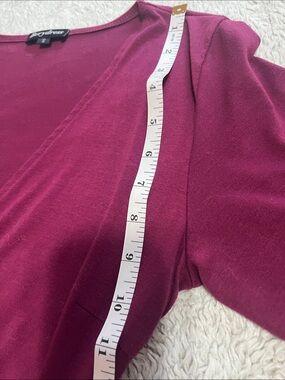 Berry Dress Women's Wrap V-Neck Sweater in Berry Color